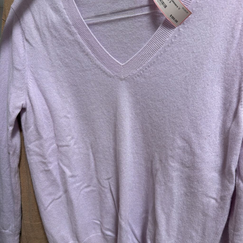 Purple Cashmere V Neck Sweater