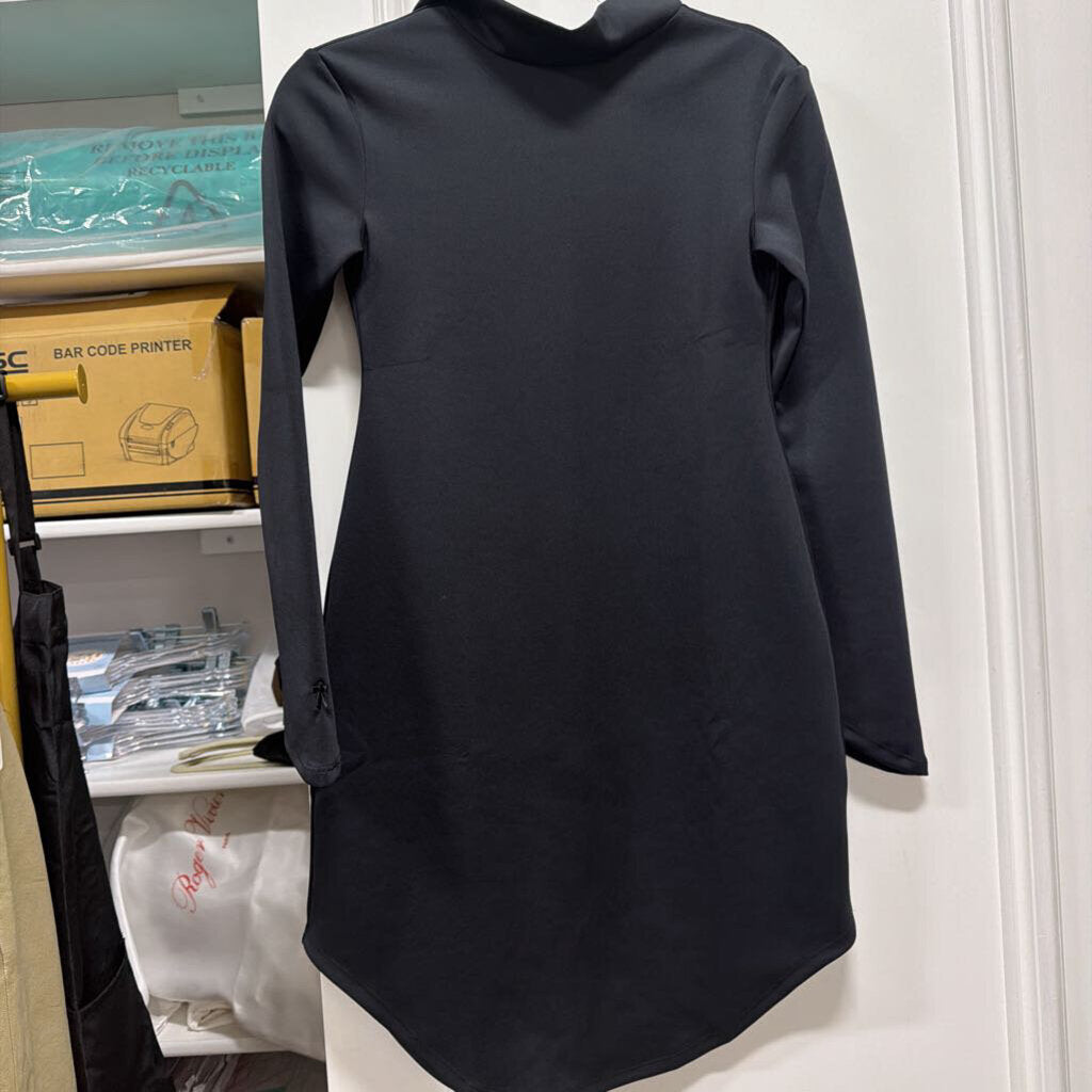 Black Polyamide Mock Neck Midi Dress (NWT $595))