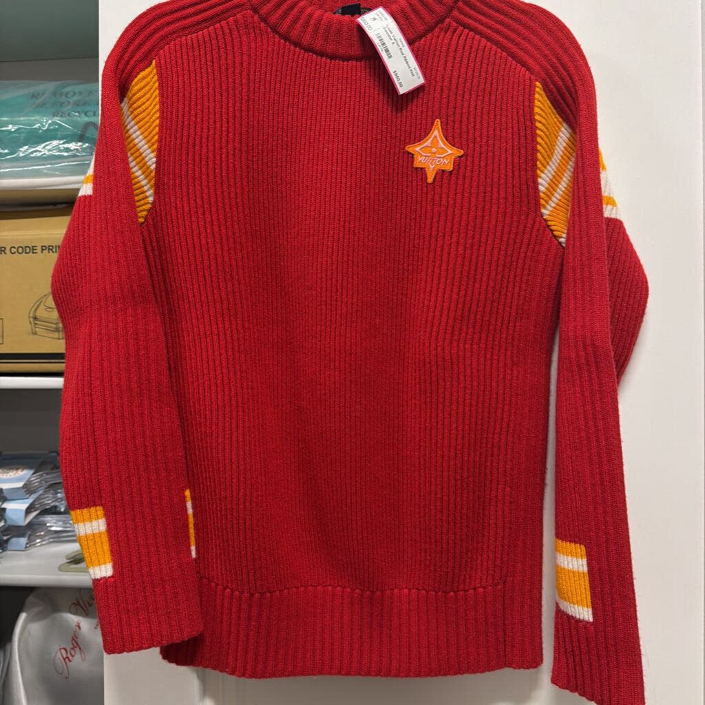 Red Ribbed Knit Sweater