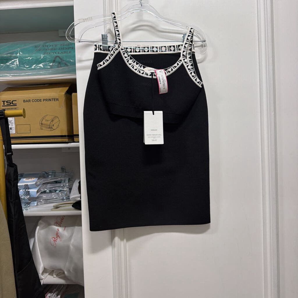 Black/White Crop Top + Skirt SET (NWT)