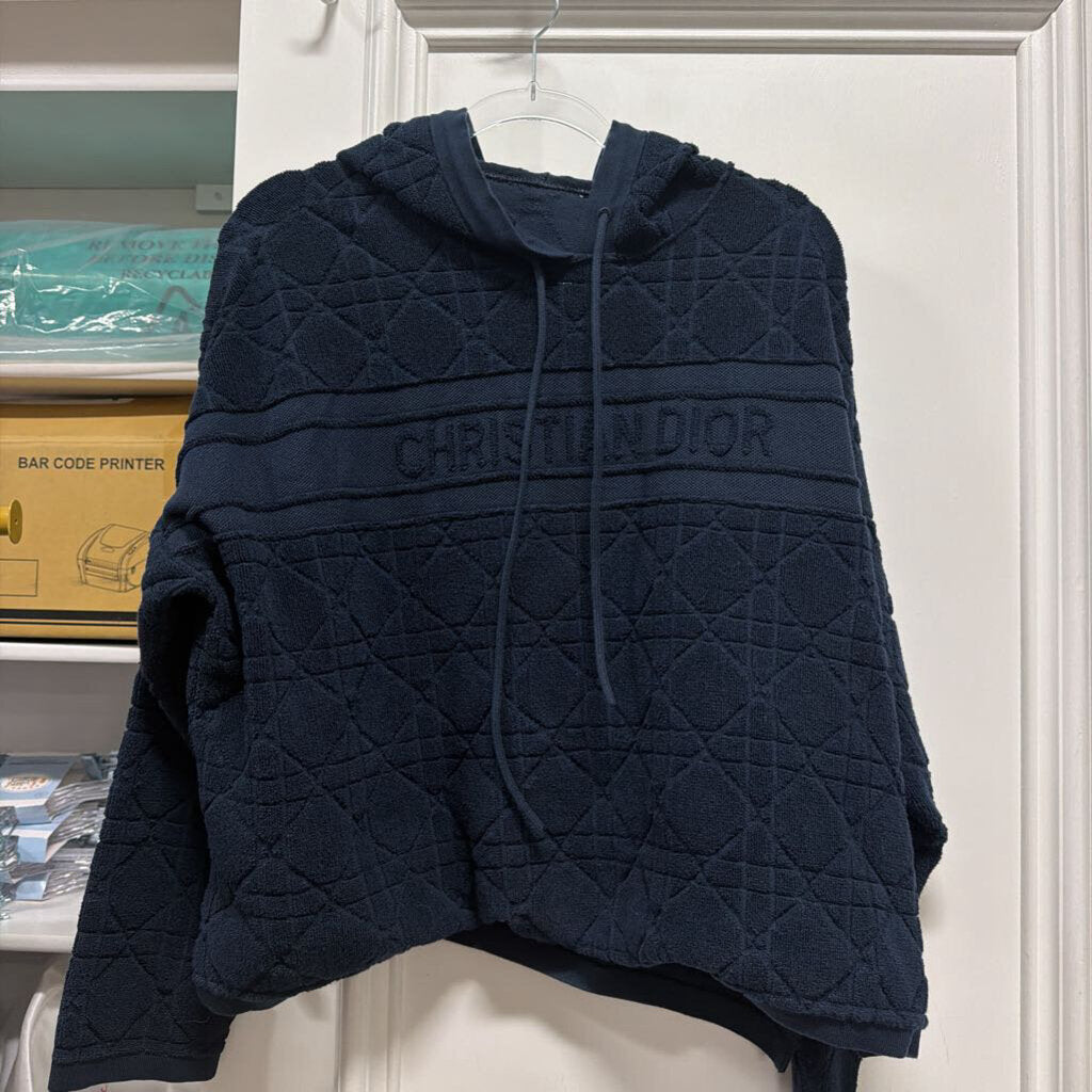 Navy Cotton/Poly Logo Hoodie