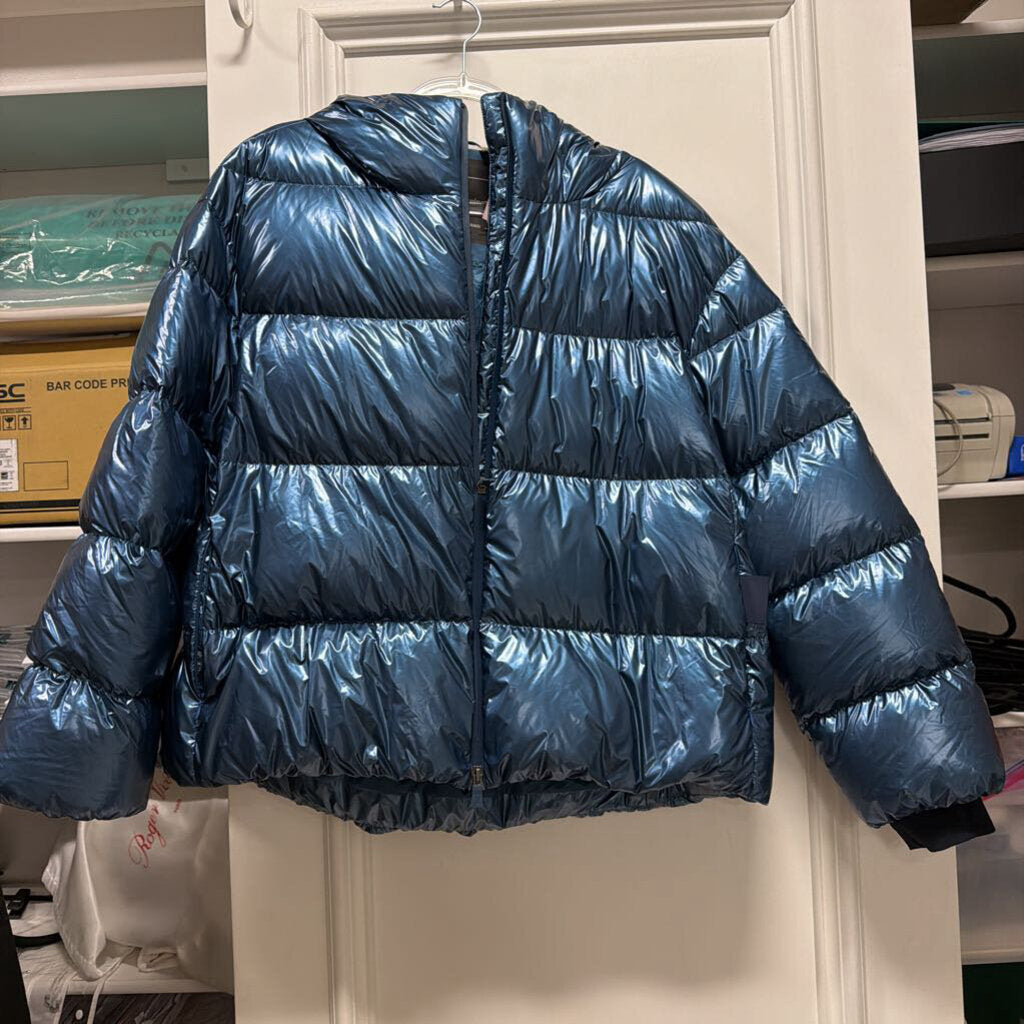 Blue Poly Down Fill Puffer Jacket
