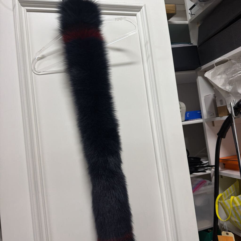 Navy Fur Scarf