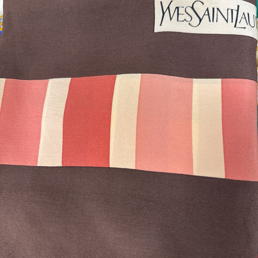 Vintage Brown/Pink Silk Scarf