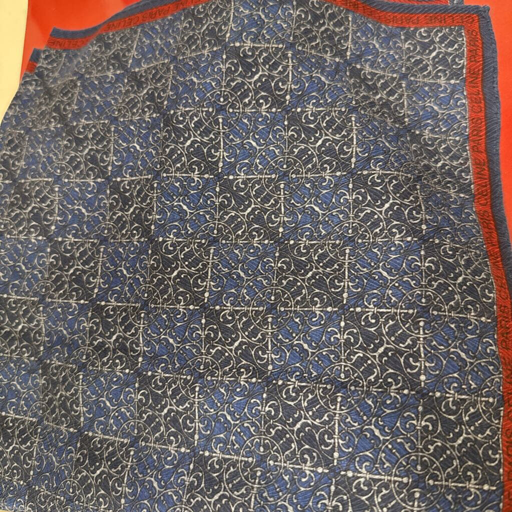 Vintage Navy Baroque Handerchief