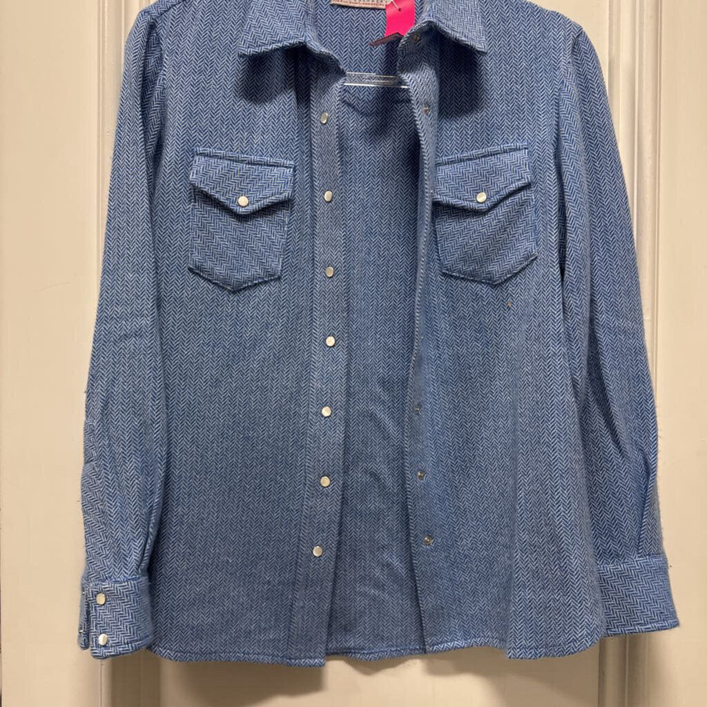 Blue Cashmere Herringbone Shirt (1995+)