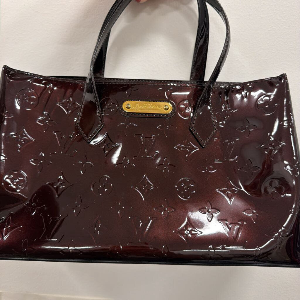 Eggplant Purple Patent Leather Monogram Vernis Wilshire PM