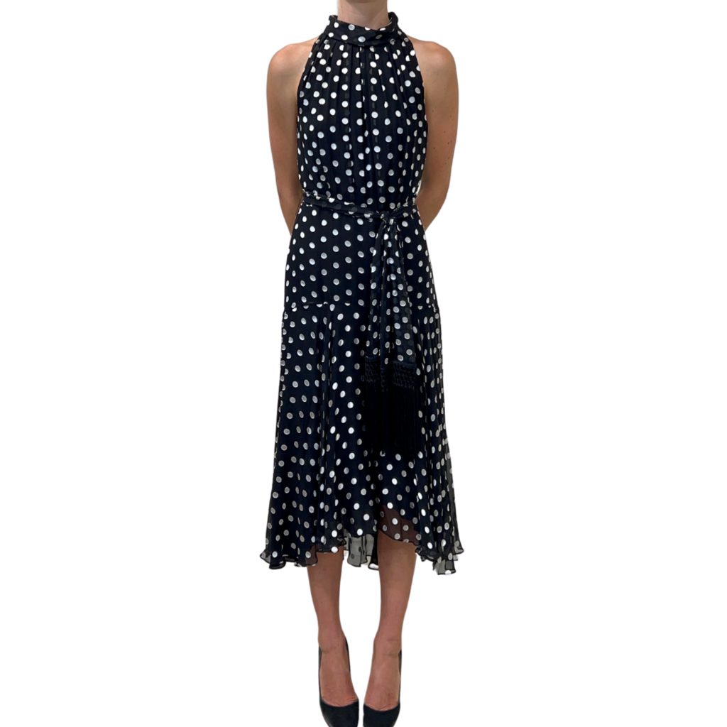 Carolina Herrera Black/White Silk Polka Dot Dress