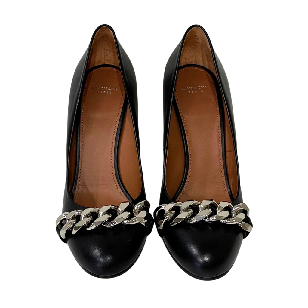 Givenchy Black Chain Link Pump, 37.5