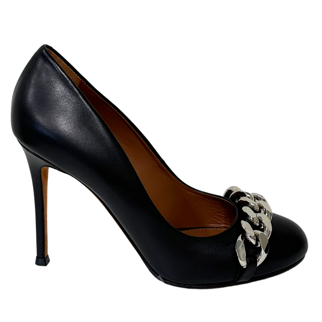 Givenchy Black Chain Link Pump, 37.5