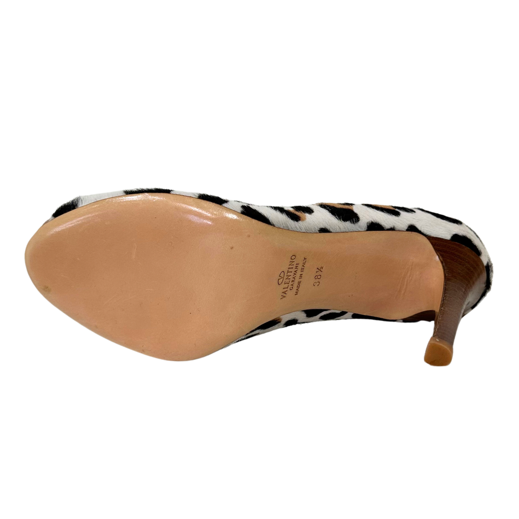 Valentino Leopard Calfskin Pumps, 38.5