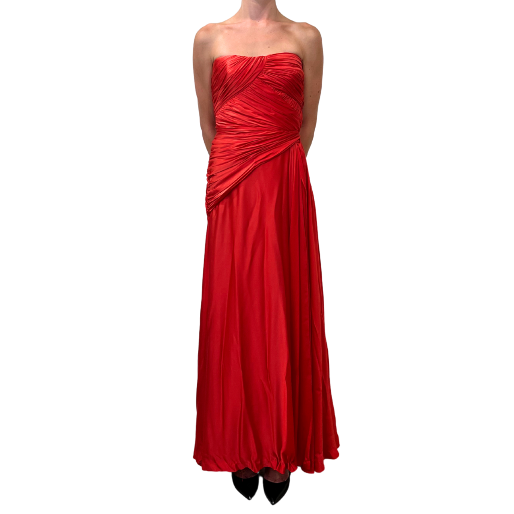 Reem Acra Red Silk Maxi Gown, 8 (est Retail $4500) FP