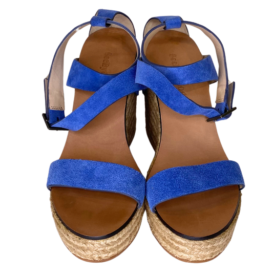 See by Chloe Blue Suede Wedges, 36 FP