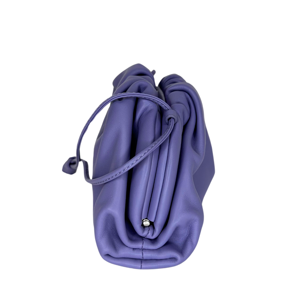 Bottega Pouch Purple Leather Silver HW Mini