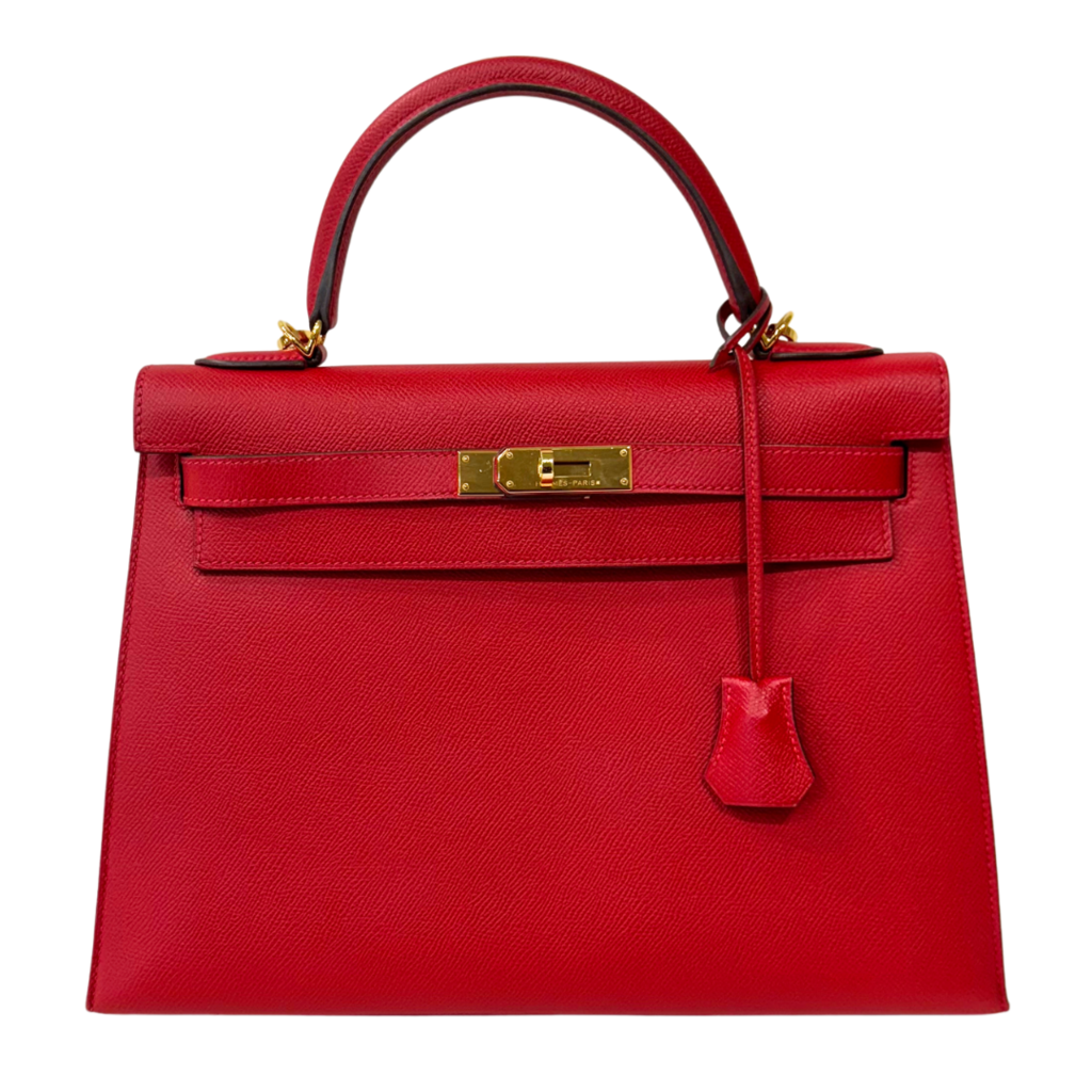 Hermes Red Epsom Kelly 32CM Gold HW