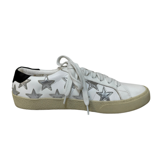 Saint Laurent White Leather Silver Star Sneakers, 38.5