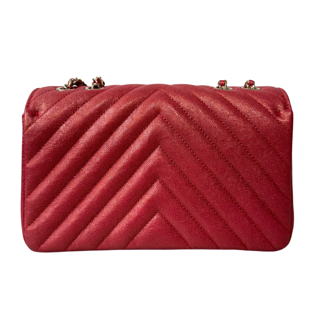 Chanel Red Iridescent Flap