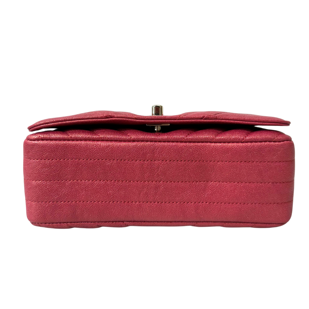 Chanel Red Iridescent Flap