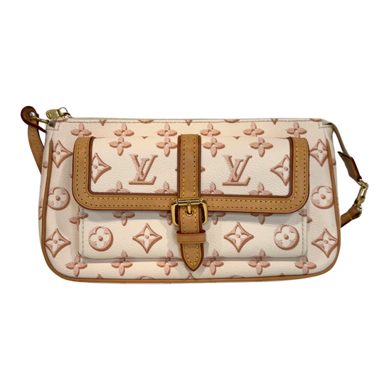 Louis Vuitton Monogram Fall For You Pochette Bag Ivory Coated Canvas Gold HW