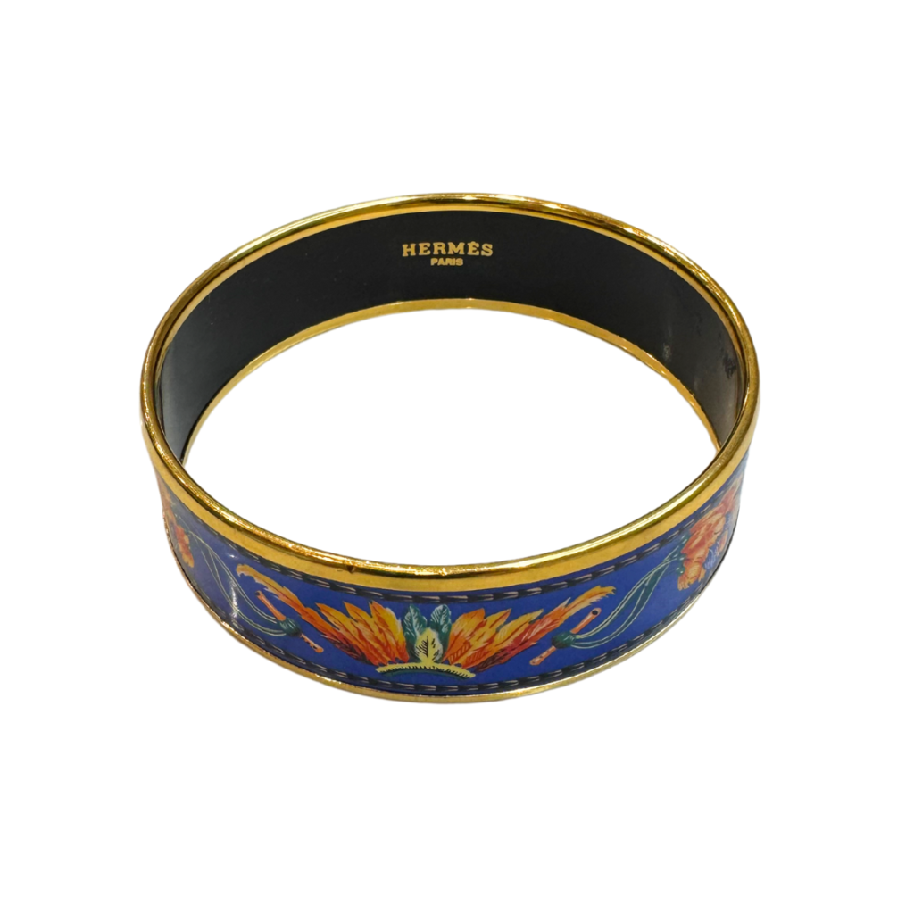 Hermes Enamelled Bangle Blue/Red/Orange