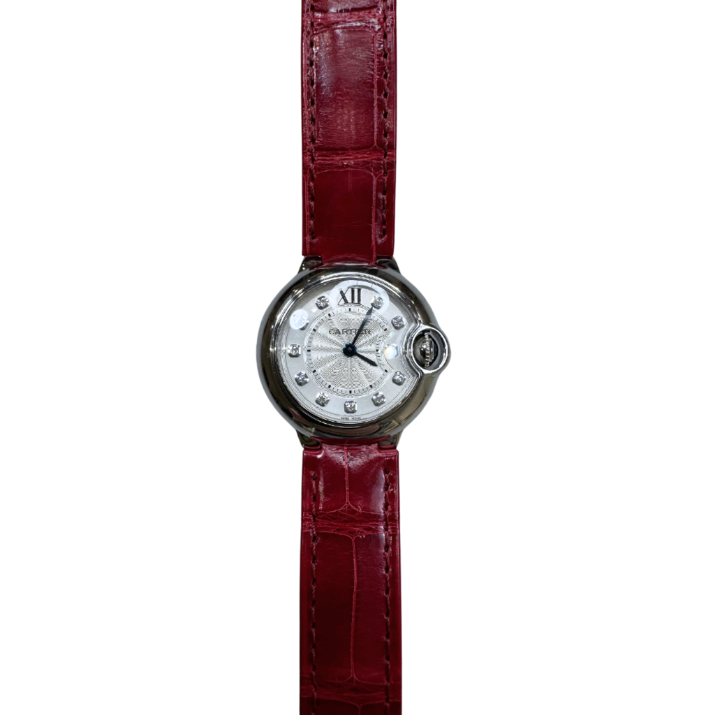 Cartier Red Ballon Bleu 28mm Diamond Watch