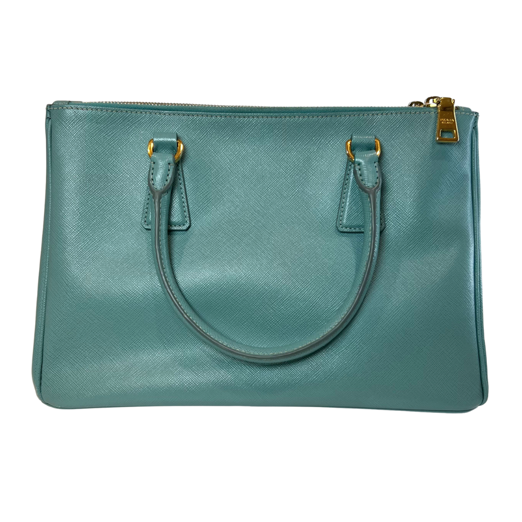 Prada Teal Saffiano Medium Galleria Tote