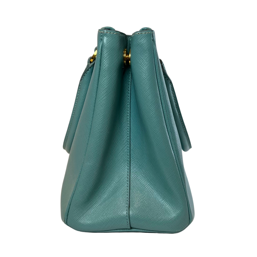 Prada Teal Saffiano Medium Galleria Tote