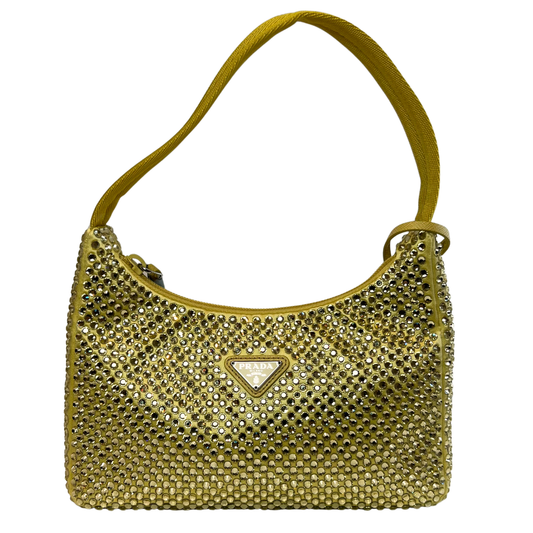 Prada Yellow Crystal Re-Edition 2000 Shoulder Bag