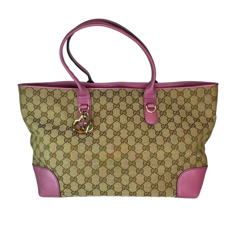 Gucci Canvas Pink Iridescent w/ Bamboo Tote FP