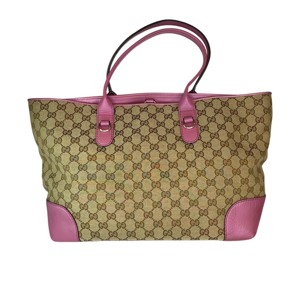 Gucci Canvas Pink Iridescent w/ Bamboo Tote FP