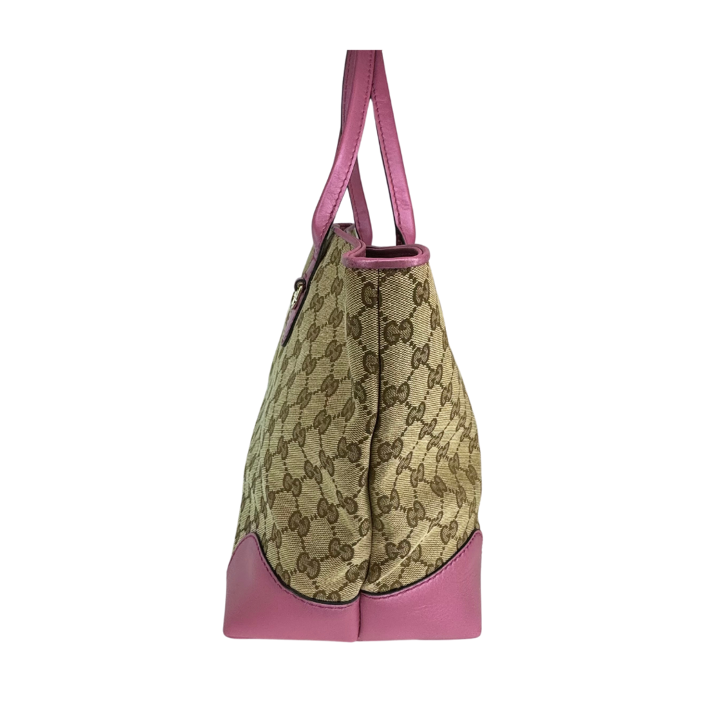 Gucci Canvas Pink Iridescent w/ Bamboo Tote FP