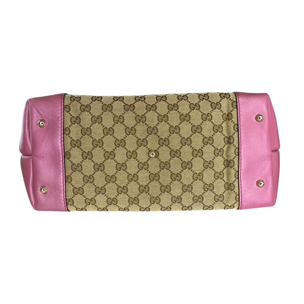 Gucci Canvas Pink Iridescent w/ Bamboo Tote FP