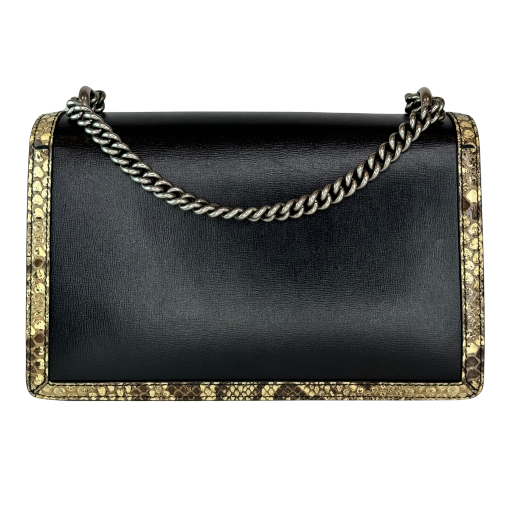 Gucci Black Leather Snake Trim Dionysus Bag