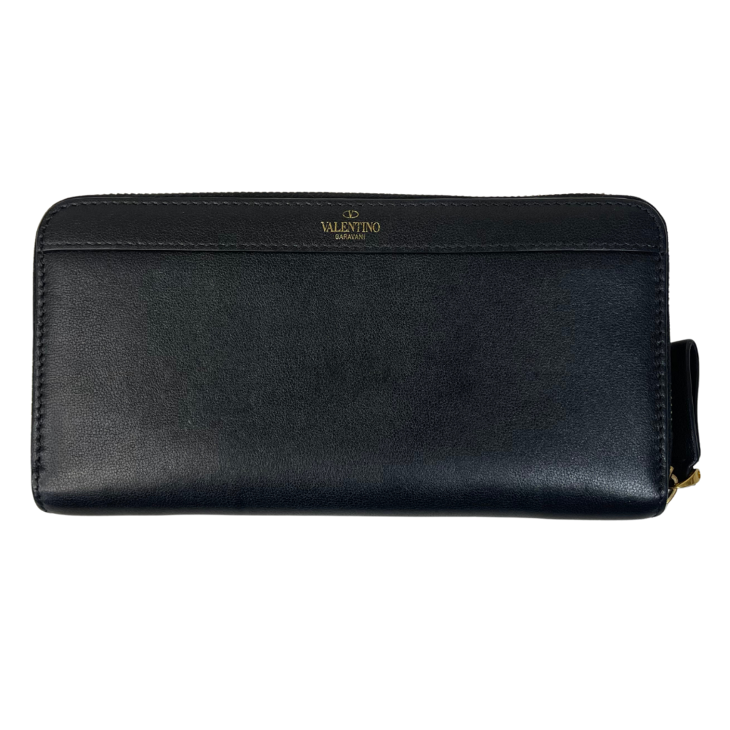 Black Continental Gold V Logo Wallet