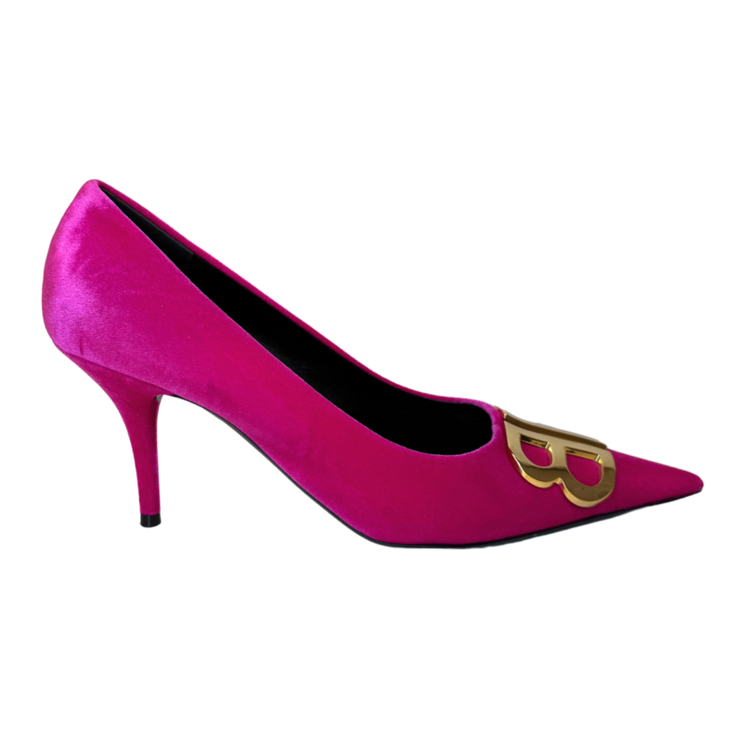 Balenciaga Fuchsia Velvet De Soie Heel, 40