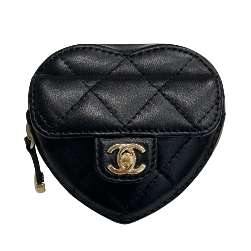 Chanel In Love Black Quilted Coin Arm Pouch