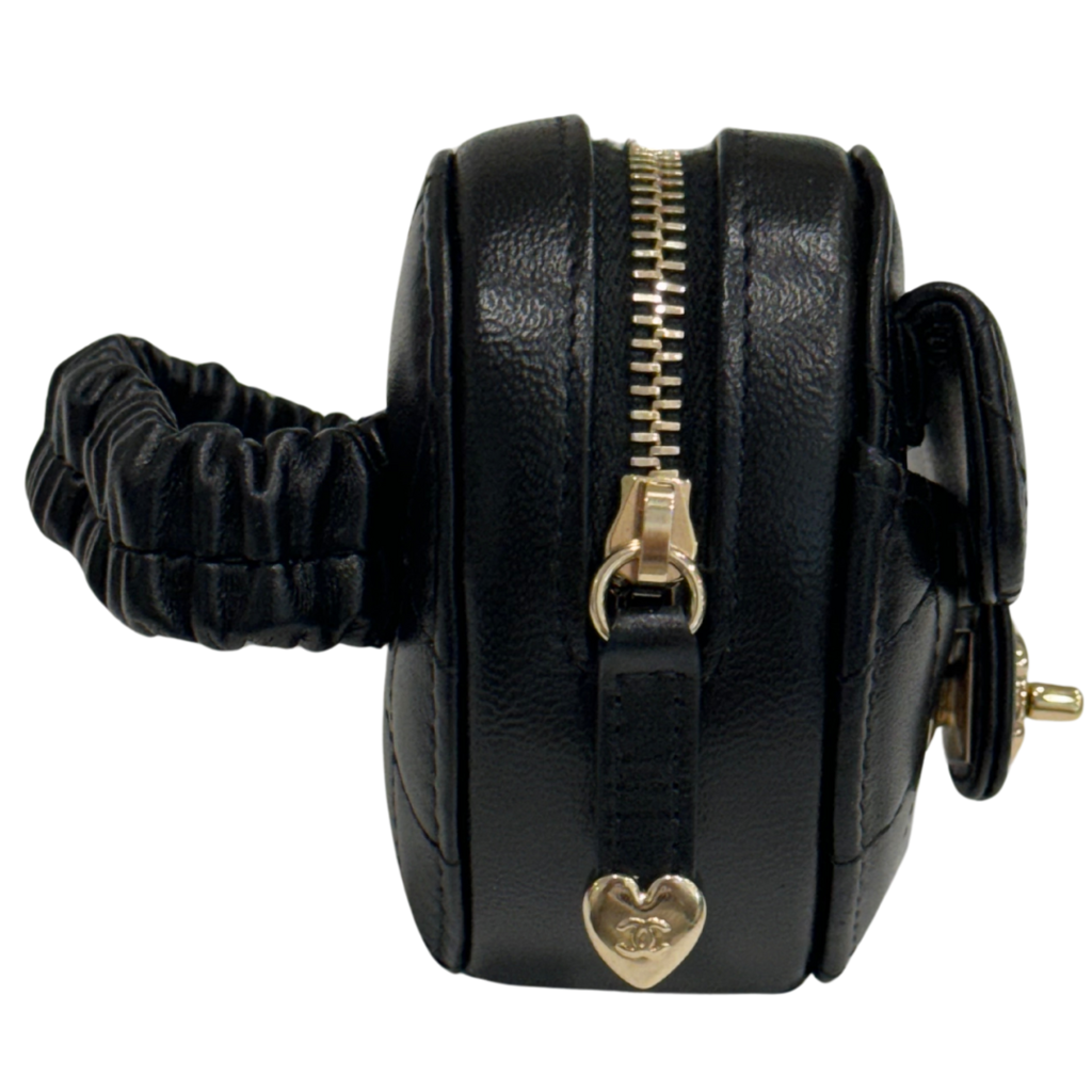 Chanel In Love Black Quilted Coin Arm Pouch