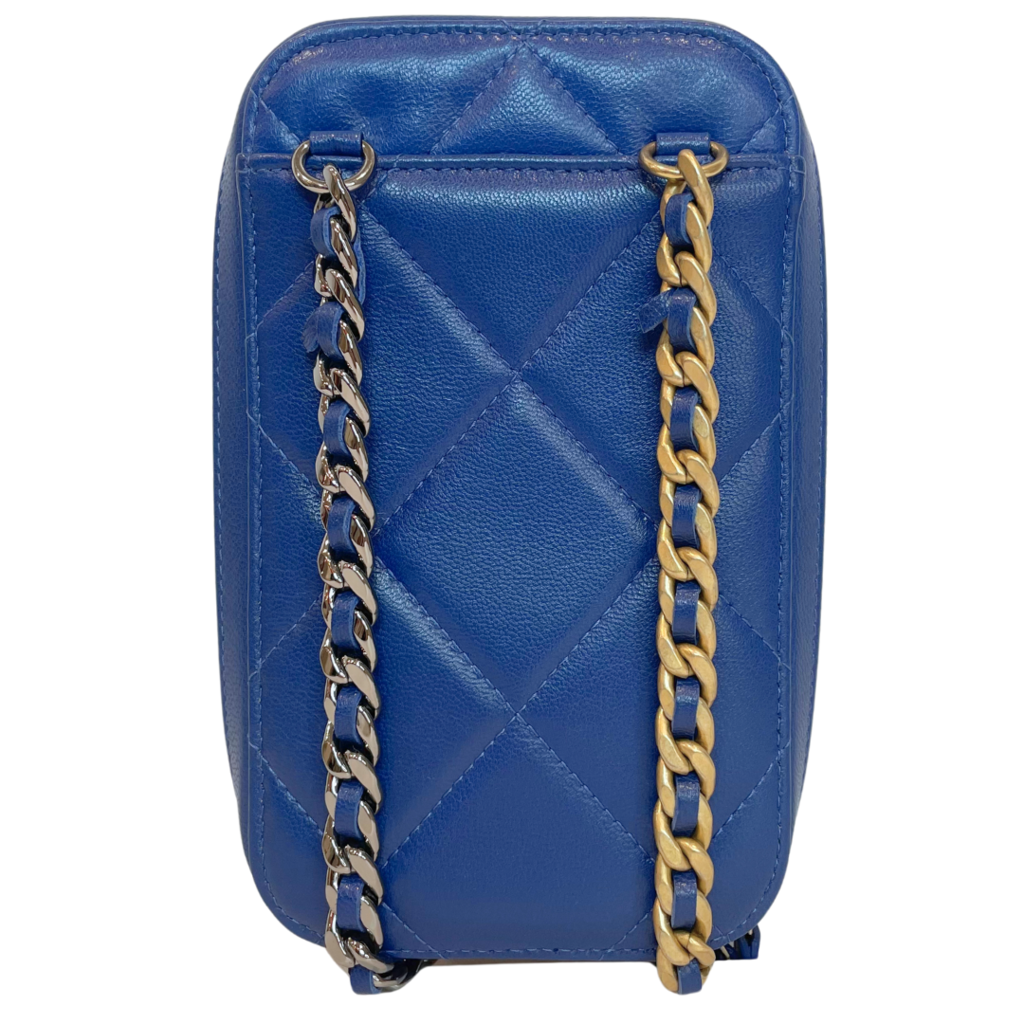 Chanel Blue Lambskin 19 Phone Bag 2020