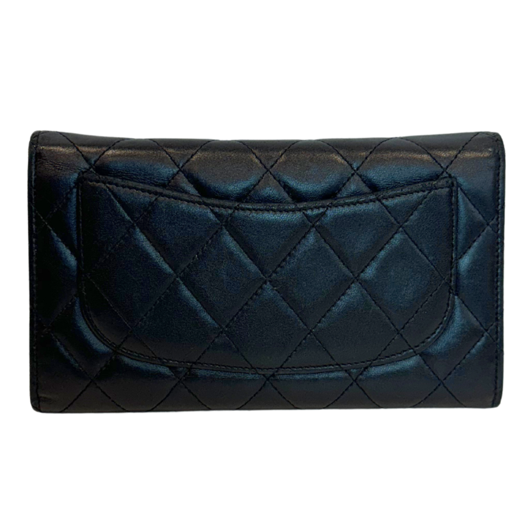 Chanel Black Lamb Matelasse Coco Mark Wallet 2009-2010