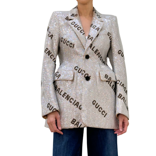 Gucci x Balenciaga Crystal Hourglass Blazer, 42