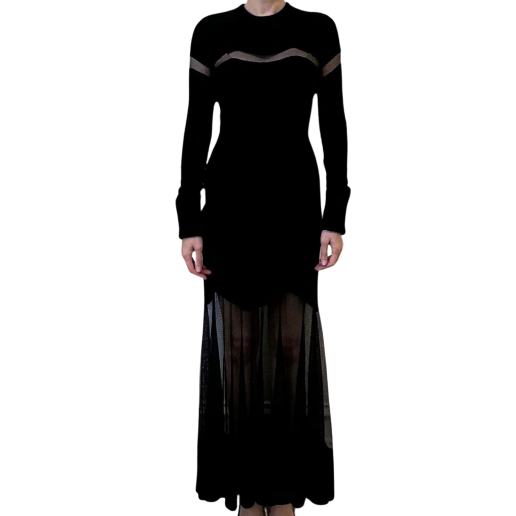 Alexander McQueen Black Long Dress, S