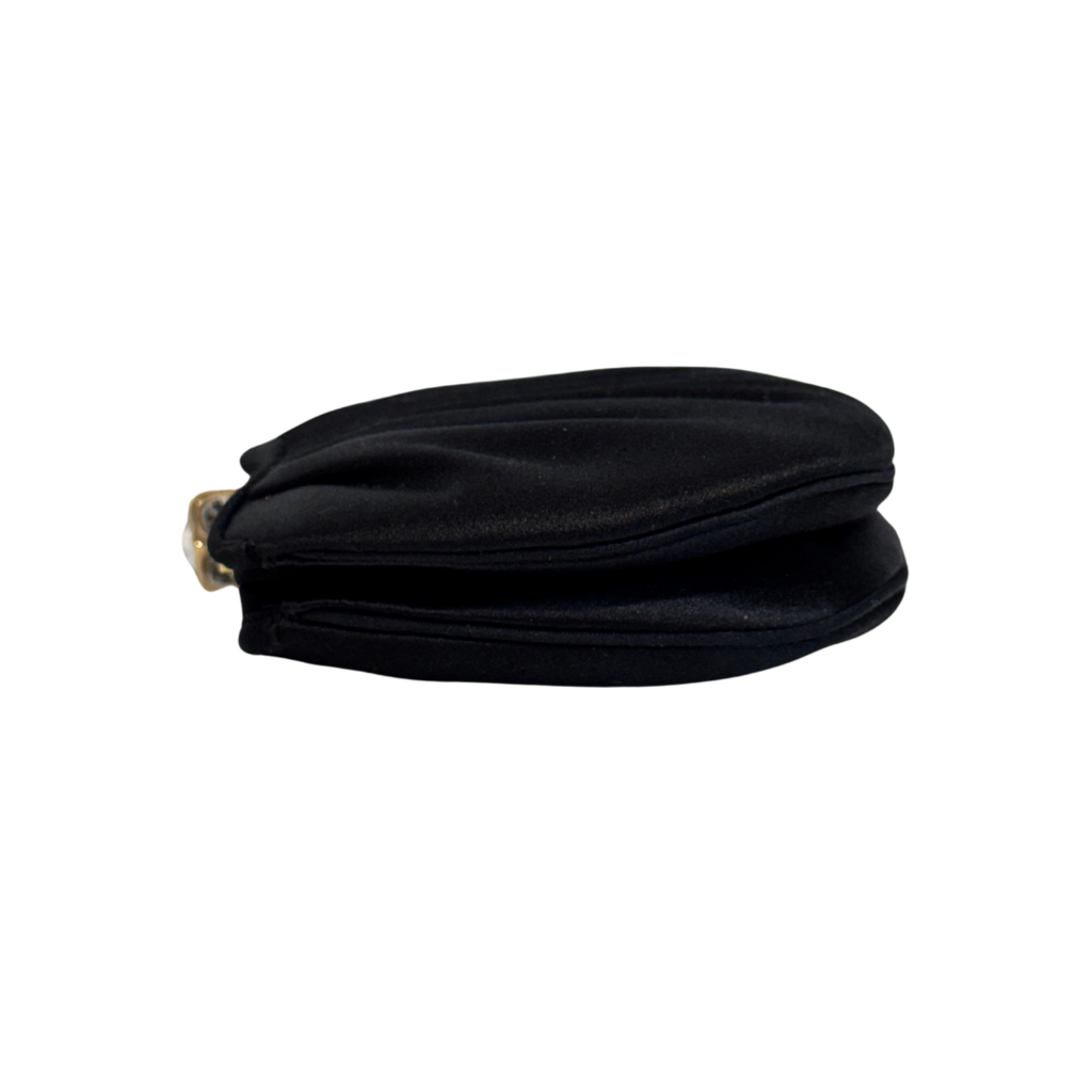 Judith Leiber Black Satin Crossbody