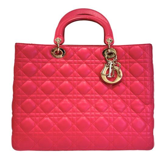 Dior Pink Cannage Lady Dior Handle Bag