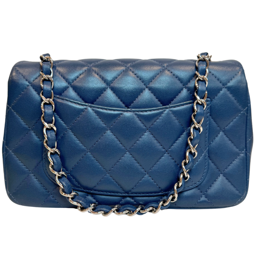 Chanel Blue Mini Matelasse Single Flap Bag