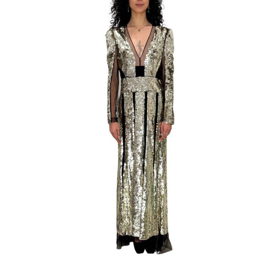 Alexander McQueen Gold Sequin Gown, 42