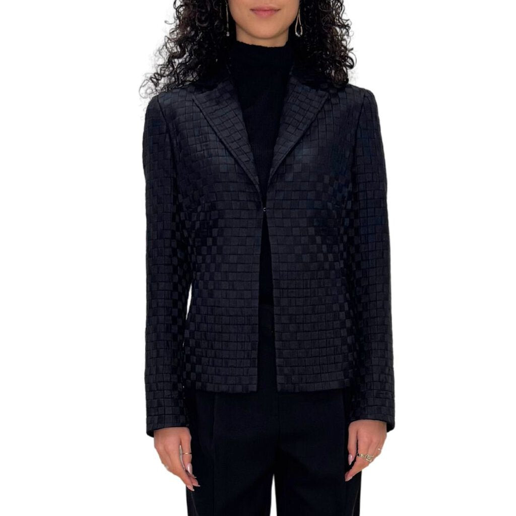 Akris Black Square Pattern Evening Jacket