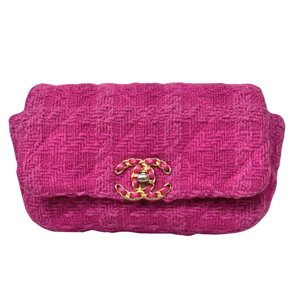 Chanel Pink Tweed 19 Handbag