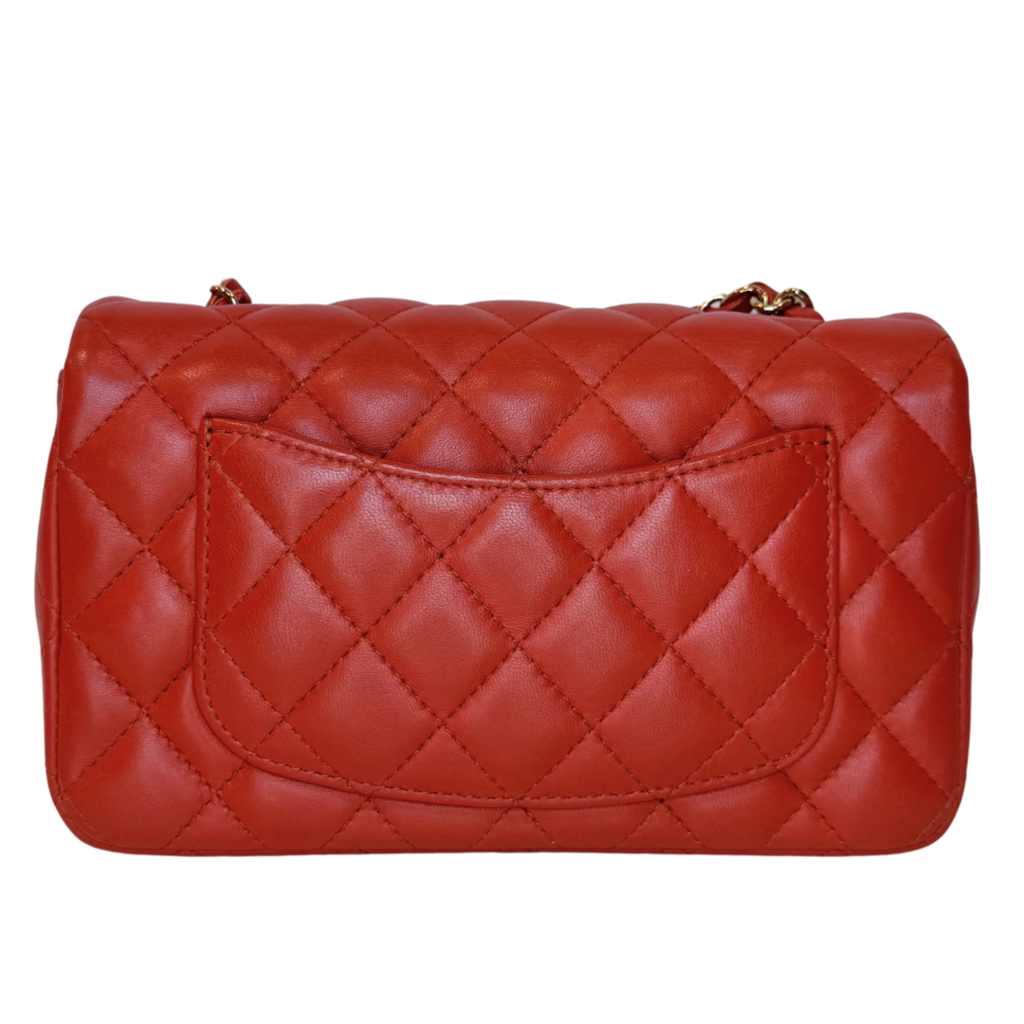 Chanel Red Lambskin Single Flap Small