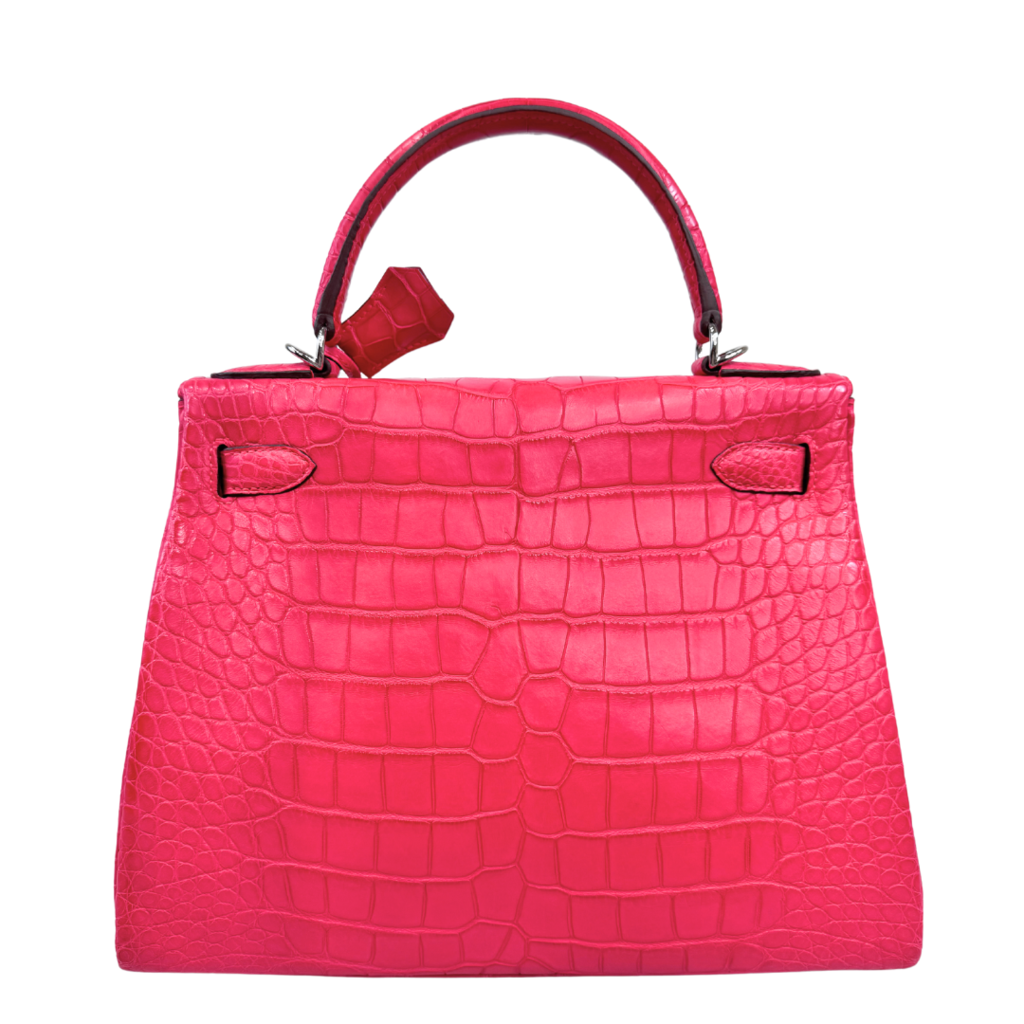 Hermes Kelly Miss. Alligator Matte Rose Extreme 28