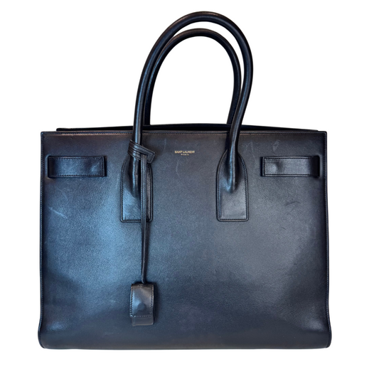 Yves Saint Laurent Black Leather Sac de Jour Tote Bag (As Is)